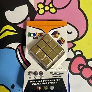 Rubik's Cube Gold Puzzle Mini Brand Rare Collectible